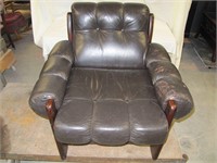 Wooden Frame Chair /Leather Cushions