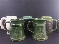 5 chopes en céramique - 5 tankards