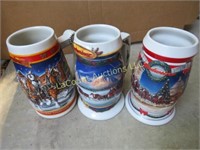 3 Budweiser Steins