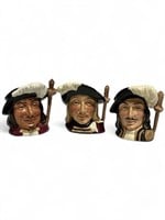 Royal Doulton mini Toby mugs three musketeers