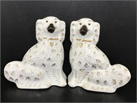 Pair of ceramic Staffordshire dog statues
