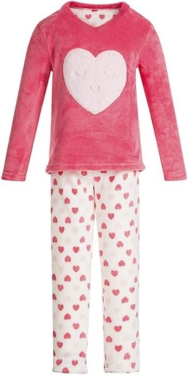 SEALED -HOME MEET Girls Fleece Pajamas Set Kids Lo