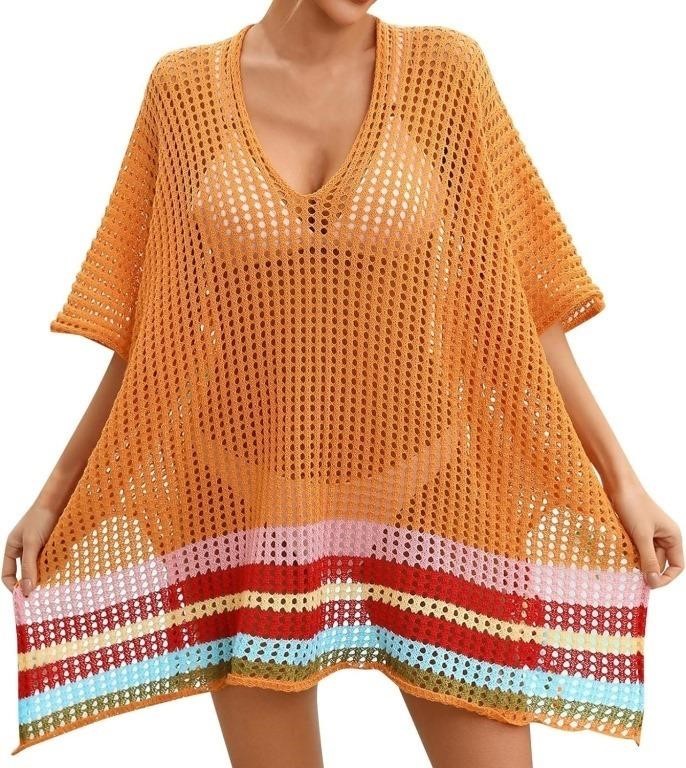 Plus Size Crochet Cover up for Women Summer Hollow