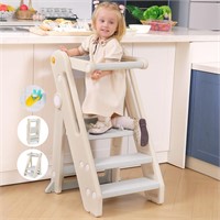 Onasti Toddler Tower Kitchen Stool - Grey