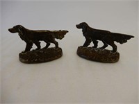 SET OF BRONZE  SETTER DOG BOOK ENDS