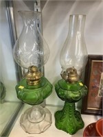 (2) Pattern Glass Fluid Lights