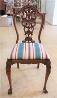 Vintage clawfoot mahogany vanity chair