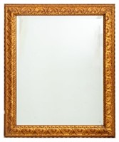 Baroque Style Carved Giltwood Beveled Mirror