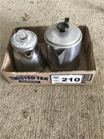 2 ALUMINUM CAMP COFFEE POTS