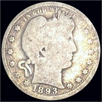 1893-S Barber Silver Quarter NICELY CIRCULATED