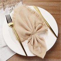 flax linen dining table cloth 4 pcs with golden