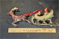 Cast iron Santa & sleigh with reindeer