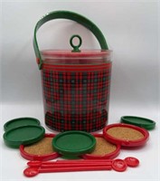 Plaid Plastic Ice Bucket