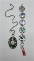 Abalone 20in Necklace And 8in  Bracelet