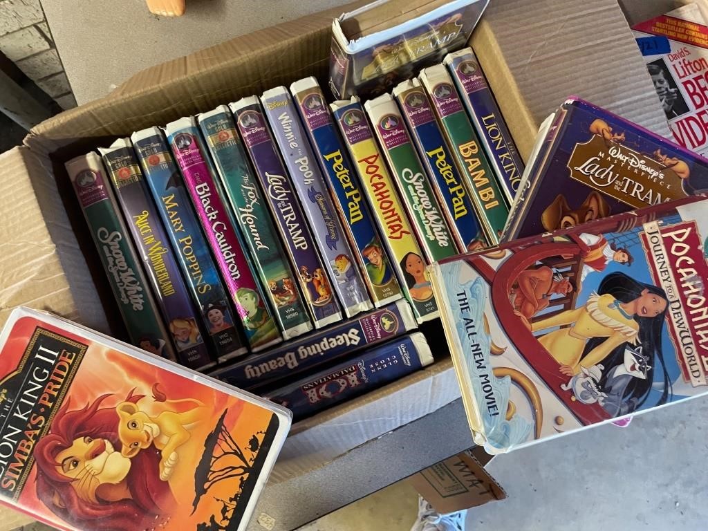 Box of 20 Disney VHS