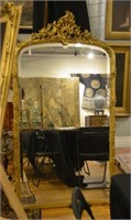 FRENCH 19TH C CARVED GILTWOOD FRAMED MIRROR