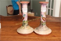 PAIR OF TORQUAY POTTERY CANDLE HOLDERS