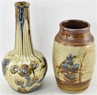 2 OCM Japan MCM Mingei Studio Pottery Vases