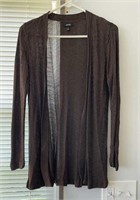 C3) Brown sweater cardigan women’s small