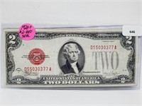 1928-F Red Seal $2 Dollar Bill