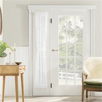 2 Side Light Door Curtain Panels, 28x72, White