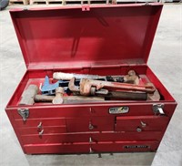 Red Metal tool box & assortment tools