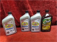 (3)Full quarts Pennzoil & (1)1/2 bottle. Motor