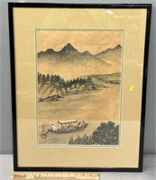 Japanese Landscape Watercolor Painting