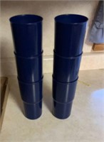 6 Blue Tupperware Cups