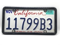 California license plate with metal frame 2022