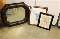 Mirror, Deer Picture & Frame (Basement)