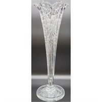ABP Cut Glass Trumpet Vase Heisey Blank Engraved