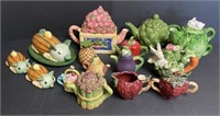 Ceramic Fruit and Vegetable Themed Teapots,