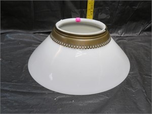 Antique Oil Lamp Shade with Metal Ring 13&5/8"