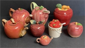 Ceramic Apple Teapots, Canister, Sugar Bowls,