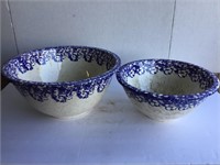 Antique Spongeware Mixing Bowls