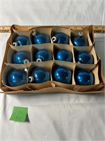 Lot of VTG Blue Glass Christmas Bulbs
