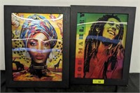 BOB MARLEY 3D NEON POSTER, BLACK WOMAN NEON 3 D