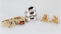 Gold Filled Screw-on Earrings & Rings w/CZ Stones