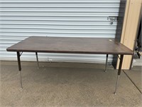 Wooden Table, 6' Adjustable Height
