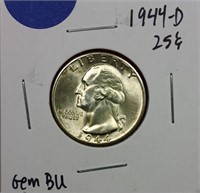 1944-D Washington Quarter Gem BU