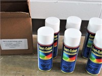 NEW 6 cans of semi-gloss white acrylic spray