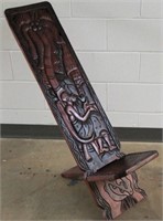 African chair carved in wood