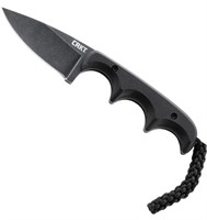 CRKT Compact Fixed Blade Knife: Minimalist Black