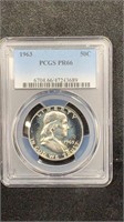 1963 Silver Proof Franklin Half Dollar PCGS PR66