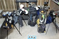 (4) Assort. Golf Bags w/Assort. Used  Clubs