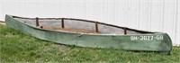 Vintage Green Canvas With Wood Seat 14.5'  Canoe