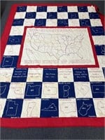 1776 bicentennial United States of America quilt