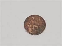 1913 Great Britain Half Penny Coin