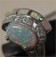 Sterling Silver Opal Inlay Ring